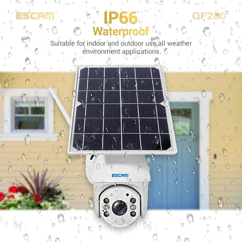 QF280 Wifi Solar Panel HD 1080P Security IP Camera Outdoor Surveillance Waterproof Two-way Voice Full Color Night Vision Cameras