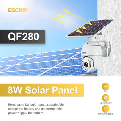 QF280 Wifi Solar Panel HD 1080P Security IP Camera Outdoor Surveillance Waterproof Two-way Voice Full Color Night Vision Cameras