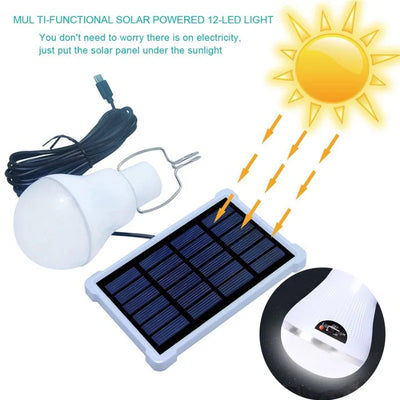 Portable Outdoors Solar Led Bulb Lamp Charged Solar Energy Lamp 5V Camping Tent Fishing Light Solar Panel Powered Bulb