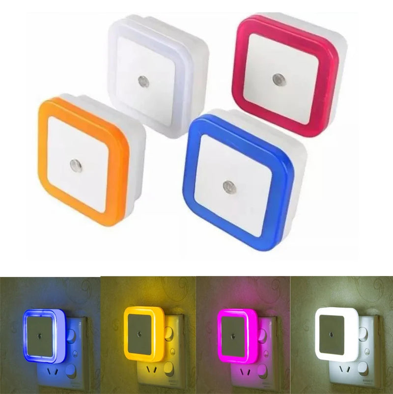 Auto Sensor Night LED Light Automatic Lamp Indoor Hallway Bedroom Living Room Stair Lampu Tidur pink Blue White Lighting