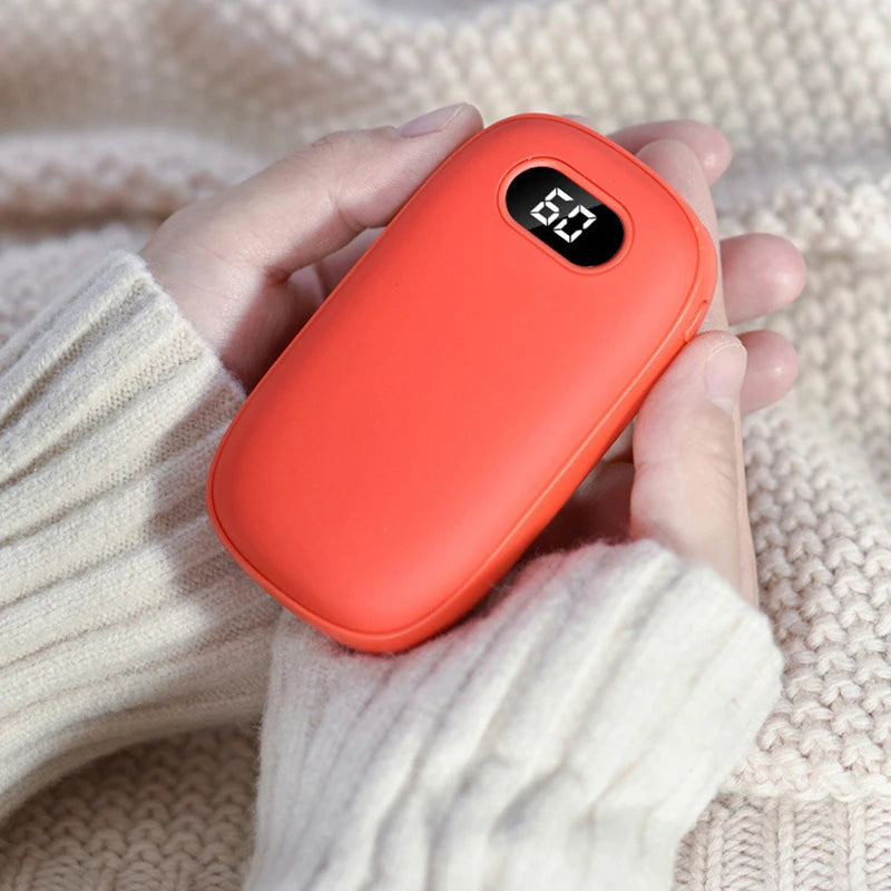 Mini Hand Warmer Winter Portable USB Rechargeable Pocket Hand Warmer Mobile Power Double-sided Quick Heating 6000mAh