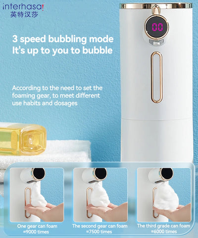 Automatic Liquid Soap Dispenser Foaming Foaming Agent Portable USB Rechargeable Foam Soap Dispenser for Bathroom Kitchen