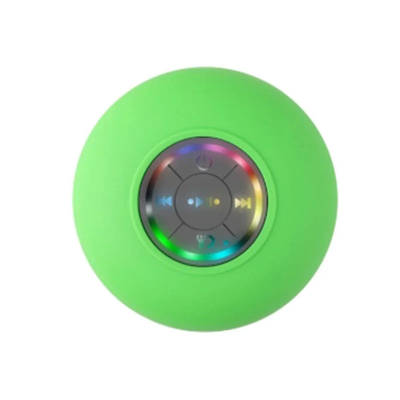 Bluetooth Compatible Shower Speaker Wireless Waterproof Speaker with FM Radio and Multi-Color LED Light Suction Cup