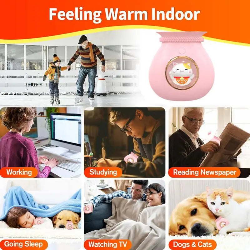 Hand Warmers Rechargeable Lucky Bag Design USB Heater For Camping 2 Heat Levels Pocket Hand Warmer 4000mAh Double-Sided Heating