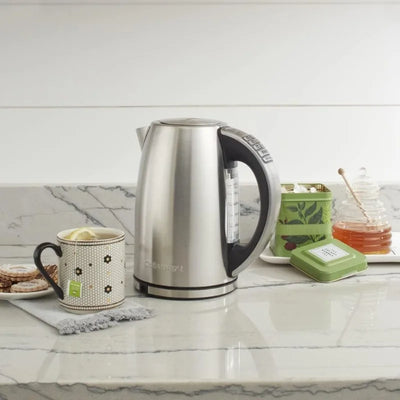 Cuisinart 1.7-Liter Stainless Steel Cordless Electric Kettle with 6 Preset Temperatures (White), CPK-17