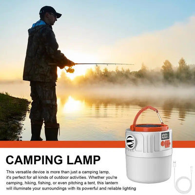 Camping Lamp Rechargeable LED Lanterns Solar Powered Hangable Waterproof Camping Gear 5 Light Modes USB Charging Portable