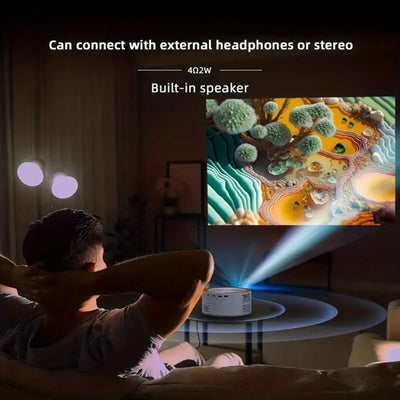 YT200 Mini Projector LED Media Player Portable 320X180 Pixels Built-in 4Ω2W Speaker Support 1080P USB Sync Screen