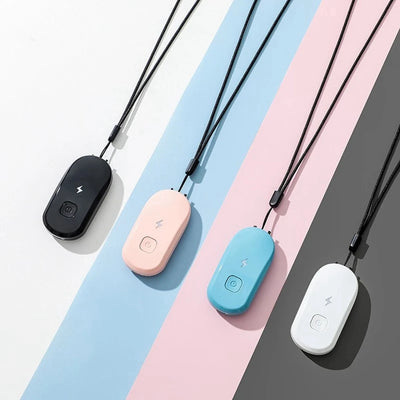 Air Purifier Ionizer Necklace Negative Ion Air Purify Personal Hanging Air Freshener for Adults Kids Black