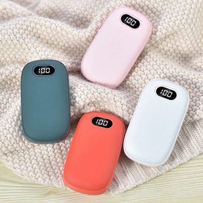 Mini Hand Warmer Winter Portable USB Rechargeable Pocket Hand Warmer Mobile Power Double-sided Quick Heating 6000mAh