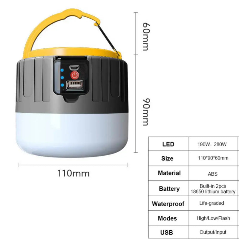 Portable Lanterns Portable Design Usb Rechargeable Solar Camping Light Solar-powered Sensitive Rechargeable Bulb Hang Flashlight