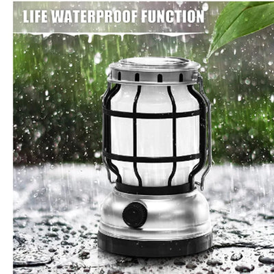 Solar Lantern Camping Lantern Camping Light With Emergency Power Bank Flickering Flame Hanging LED Light