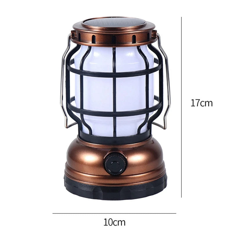 Solar Lantern Camping Lantern Camping Light With Emergency Power Bank Flickering Flame Hanging LED Light