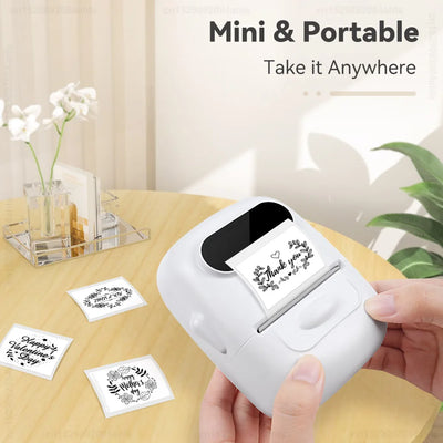 P50 Adhesive Sticker Printer Mini Portable Label Machine similar B21 E210 M110 Label Maker or 1PK Thermal Labeller Label Paper