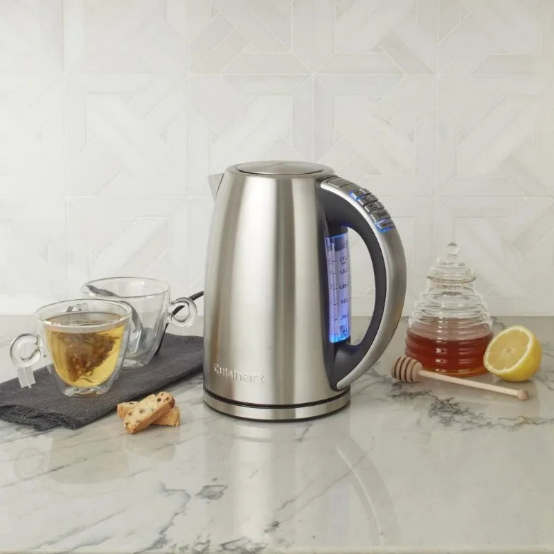 Cuisinart 1.7-Liter Stainless Steel Cordless Electric Kettle with 6 Preset Temperatures (White), CPK-17