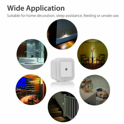 Auto Sensor Night LED Light Automatic Lamp Indoor Hallway Bedroom Living Room Stair Lampu Tidur pink Blue White Lighting