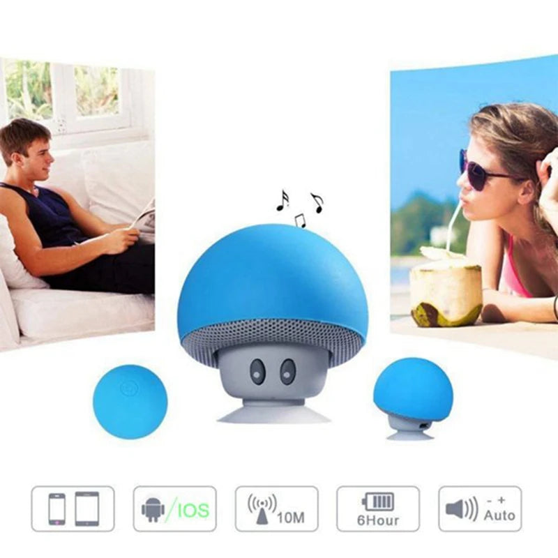 Bluetooth 5.0 Mini Speaker, Mini Bluetooth Speaker, Waterproof Silicone Suction Cup Base