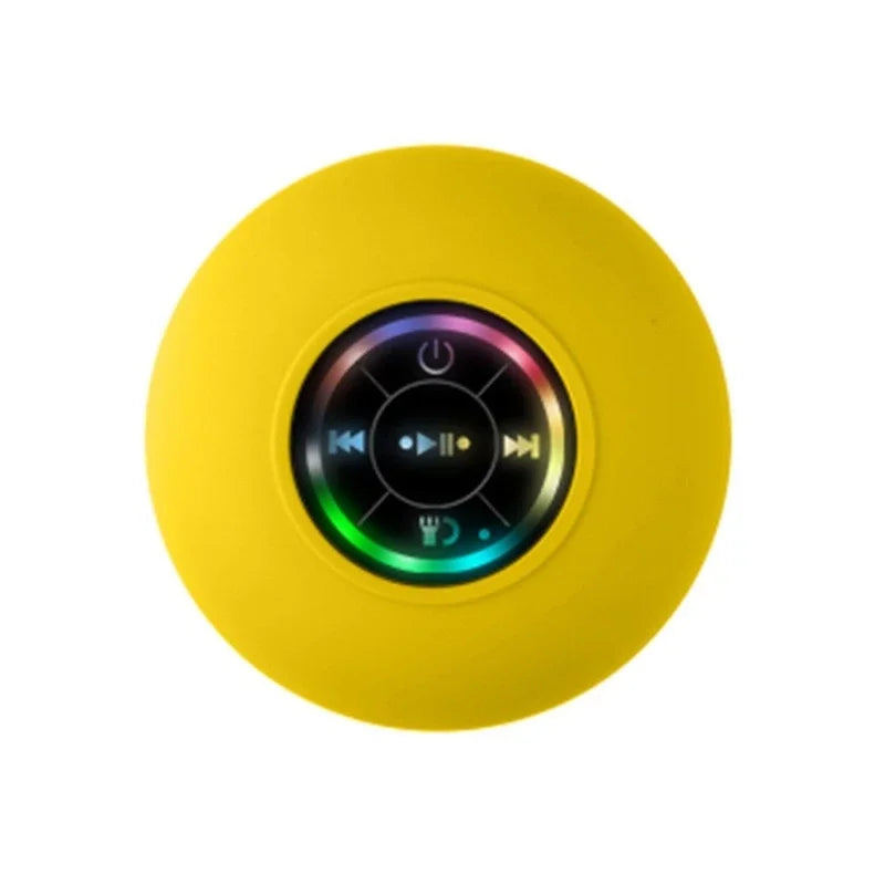 Bluetooth Compatible Shower Speaker Wireless Waterproof Speaker with FM Radio and Multi-Color LED Light Suction Cup