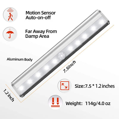 9cm/19cm LED Night Light PIR Motion Sensor Closet Cabinet Corridor Lights Wireless Night Lamp Kitchen Stair Lighting Luminaria