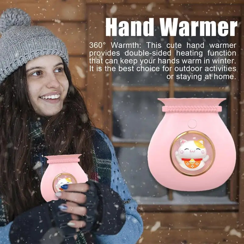 Hand Warmers Rechargeable Lucky Bag Design USB Heater For Camping 2 Heat Levels Pocket Hand Warmer 4000mAh Double-Sided Heating