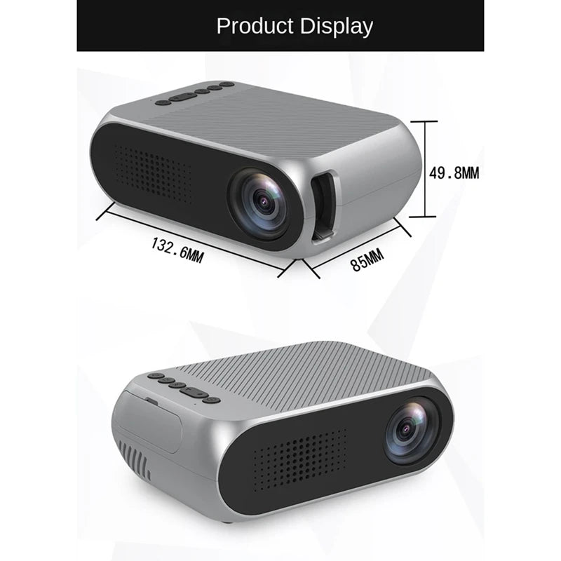 Mini Projector Home Portable LED Small HD 1080P Small Projector Portable Home Cinema Durable Easy Install Easy To Use