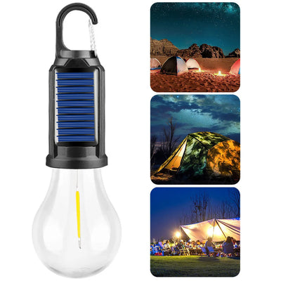 Solar Powered LED Lighting Lantern with Hook Outdoor Tent Light USB Charging BBQ Atmosphere Light 400mAh for Outdoor BBQ Camping