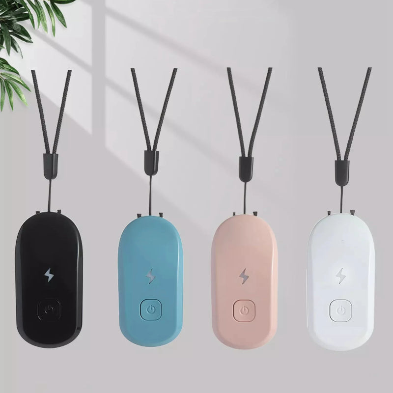 Air Purifier Ionizer Necklace Negative Ion Air Purify Personal Hanging Air Freshener for Adults Kids White