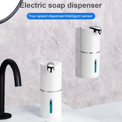 380ml Electric Sanitizer Dispenser IPX5 Waterproof Touchless Foam Soap Dispenser Infrared Sensor 4 Gears for Bathroom Kitchen