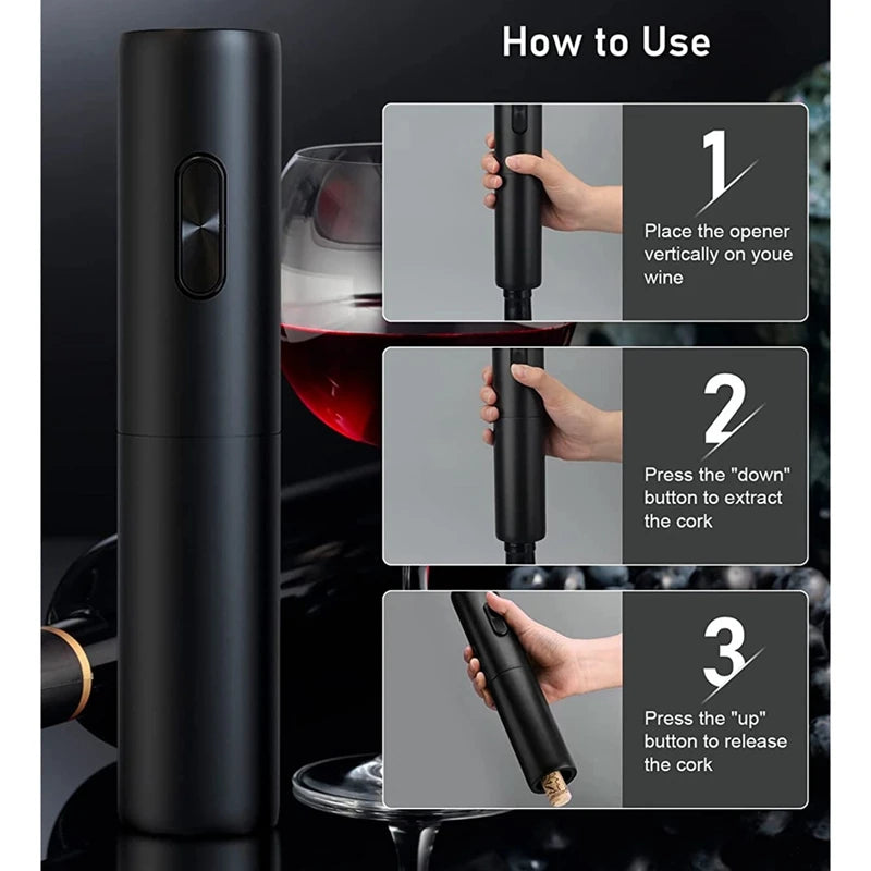 Electric Wine Opener Battery Operated Bottle Openers Reusable Wine Corkscrew For Kitchen Home Bar Restaurant