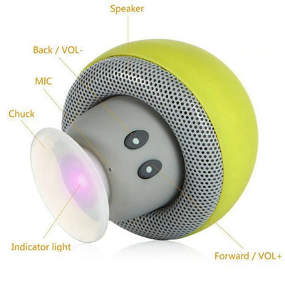 Bluetooth 5.0 Mini Speaker, Mini Bluetooth Speaker, Waterproof Silicone Suction Cup Base