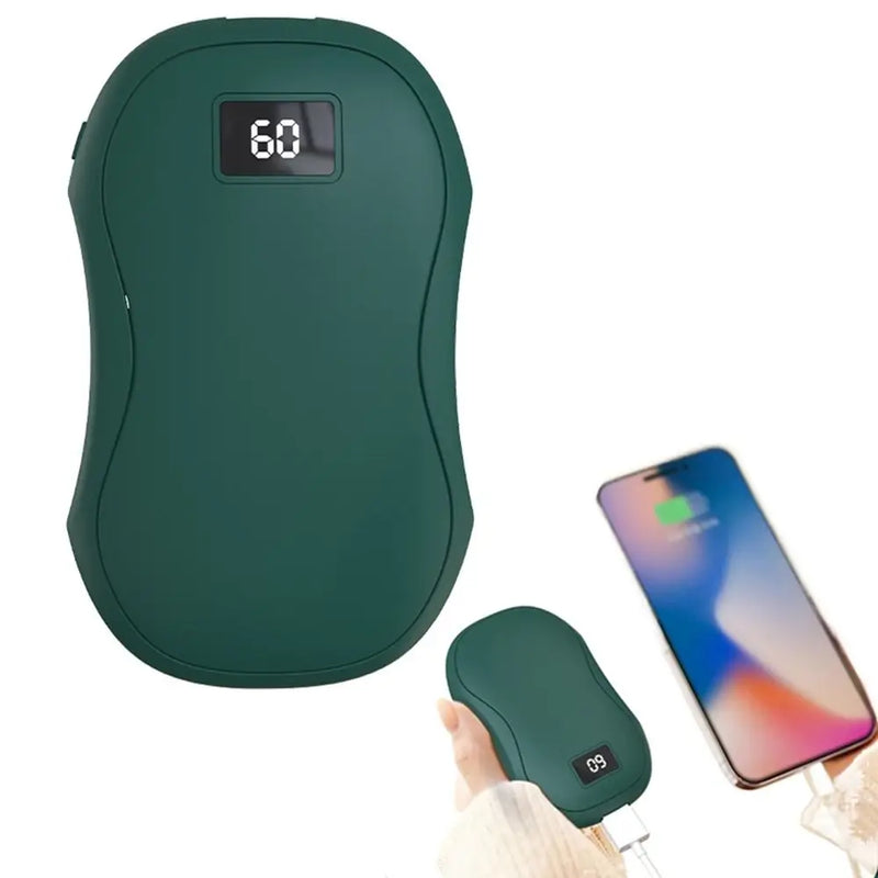 Rechargeable Hand Warmer Portable Ultrathin Electric Handwarmers LED Display Screen Reusable Pocket-Sized Heater Women