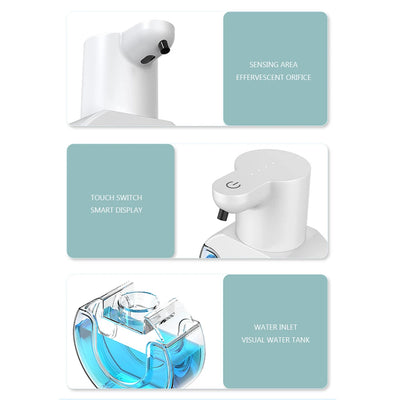 Liquid Soap Dispenser Wall Mountable Soap Dispenser Auto Touchless Infrared Sensor Rechargable Eco-friendly for Kitchen Bathroom