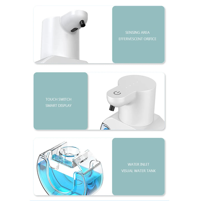 Liquid Soap Dispenser Wall Mountable Soap Dispenser Auto Touchless Infrared Sensor Rechargable Eco-friendly for Kitchen Bathroom