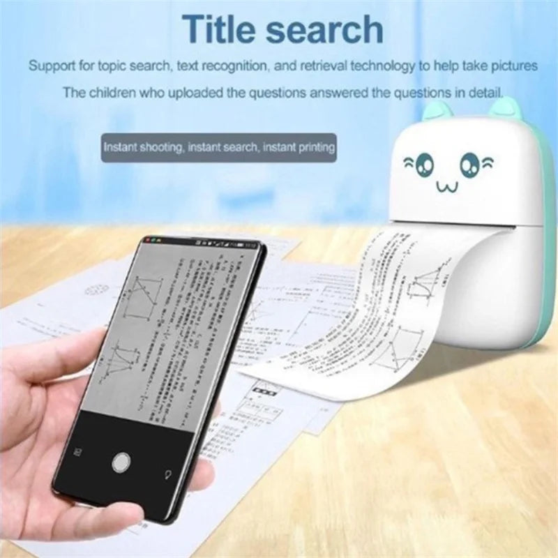 Portable Thermal Printer Bluetooth Mini Cat Pocket Printer Wireless Bluetooth Android IOS Printers