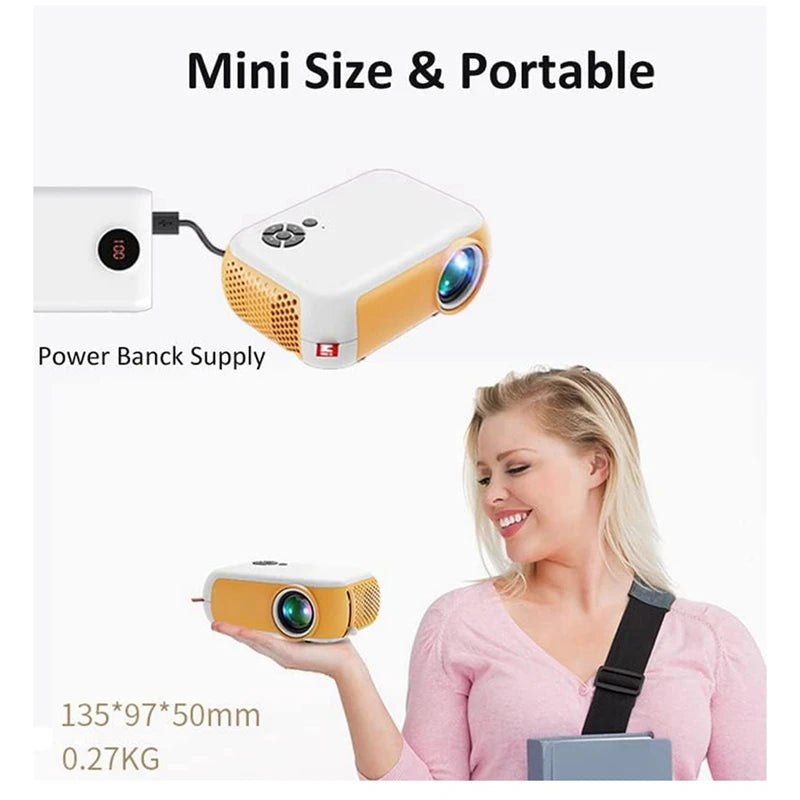 A10 Portable Mini Video Projector 480X360 Pixel Beamer Home Theater Phone Mirroring Movie Display Projector Gift