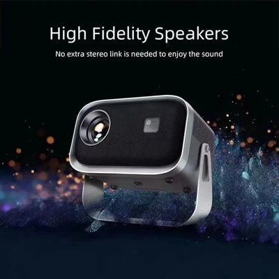 Mini Wifi Projector With Bluetooth 1080P Electric Focus Home Theater Portable Projector 360°Adjustable Stand