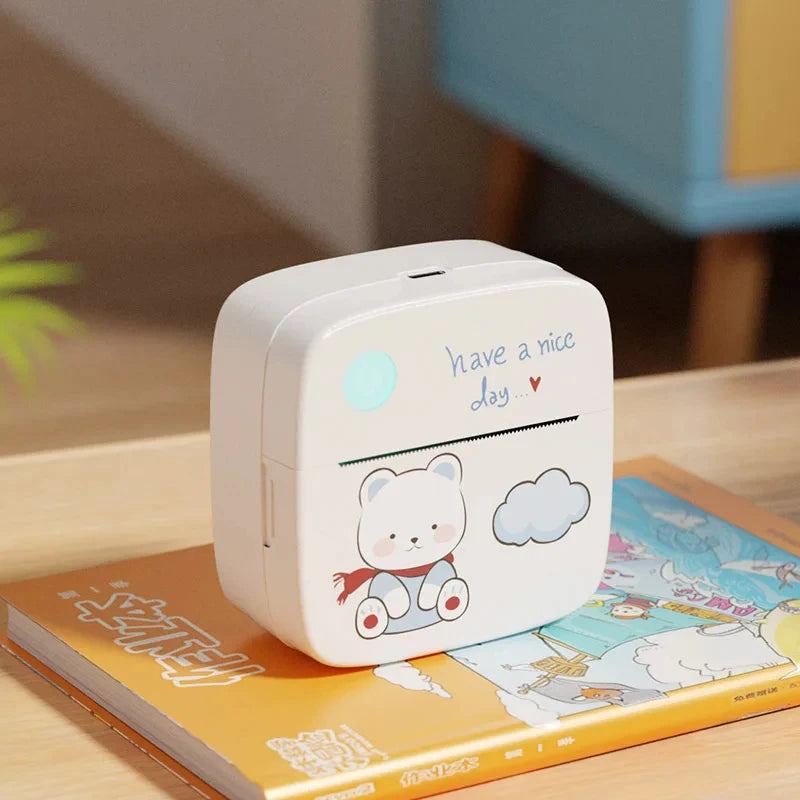 Portable Mini Printer Thermal Stickers Paper Inkless Bluetooth Wireless BT 200dpi Imprimante Android IOS Portable Label Printer