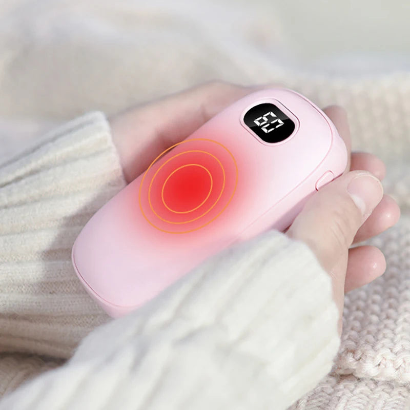 Mini Hand Warmer Winter Portable USB Rechargeable Pocket Hand Warmer Mobile Power Double-sided Quick Heating 6000mAh