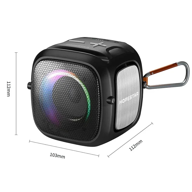 HOPESTAR Party One Mini Portable Bluetooth Speaker Outdoor High Power Subwoofer Mobile Phone Stand FM Gaming Waterproof Speaker