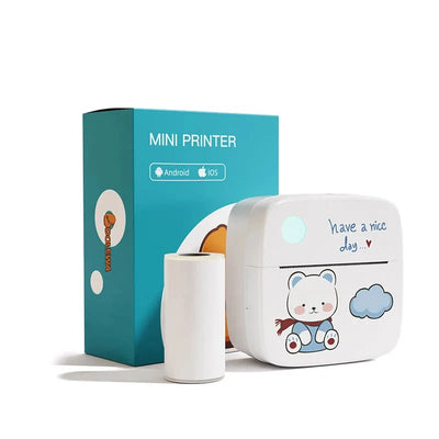 Portable Mini Printer Thermal Stickers Paper Inkless Bluetooth Wireless BT 200dpi Imprimante Android IOS Portable Label Printer