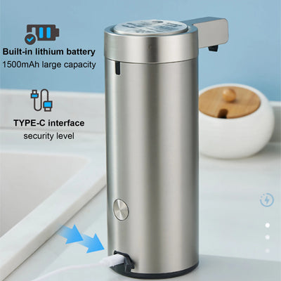 Automatic Liquid Soap Dispensers 304 Stainless Steel Touchless Usb Recharge Waterproof Intelligent Bathroom Kitchen Accessories